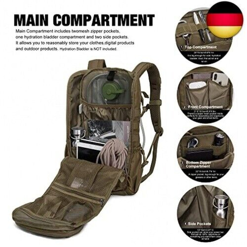 Mardingtop Taktischer Militär Rucksack 28L, Molle System Wanderrucksack Für O