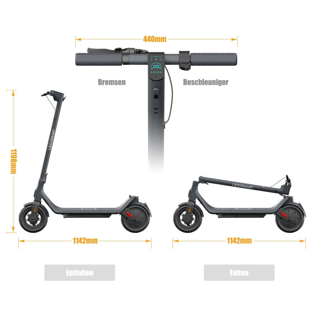 350W Motor Erwachsene Elektroroller Bis 30Km Elektro Scooter E-Scooter Mit ABE