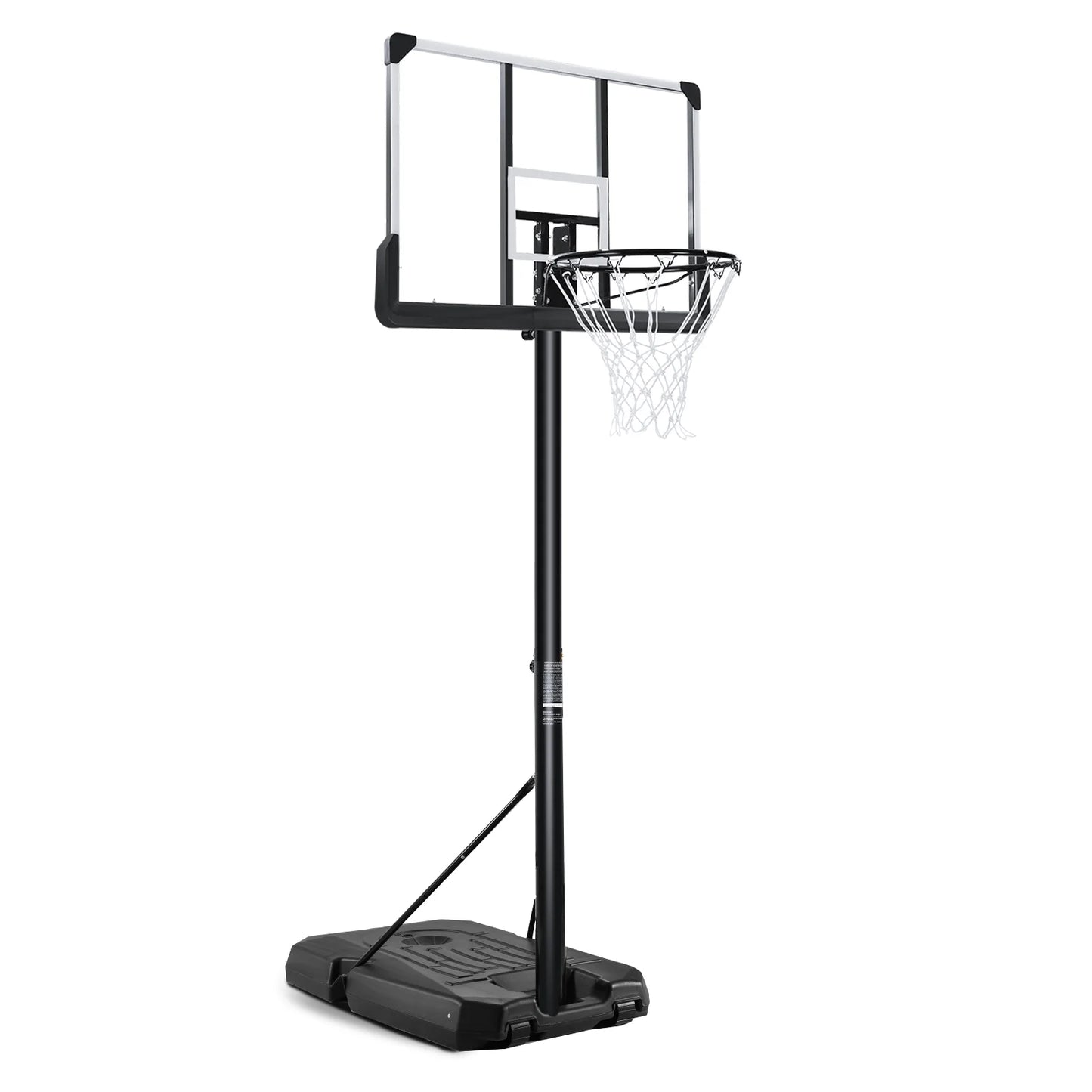 Portable Basketball Hoop Goal Basketball Hoop System Height Adjustable 7 Ft. 6 In..10 Ft. with 44 Inch Indoor Outdoor PVC Backboard Material