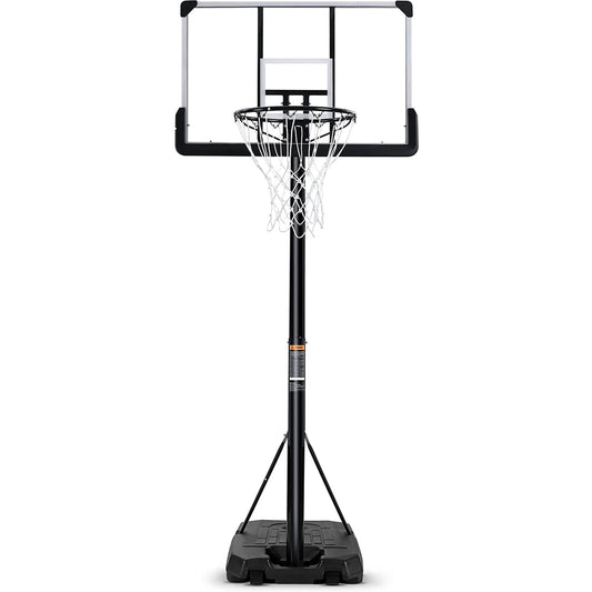 Portable Basketball Hoop Goal Basketball Hoop System Height Adjustable 7 Ft. 6 In..10 Ft. with 44 Inch Indoor Outdoor PVC Backboard Material