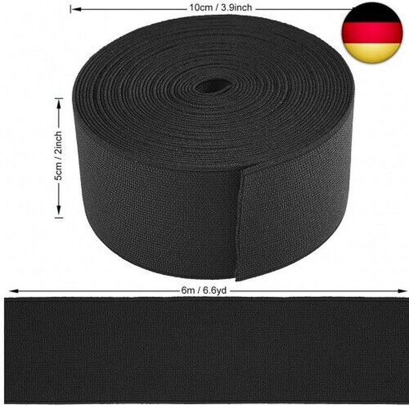 Jalan 6 Meter Gummiband Elastisch Band 50 Mm Breit, Schwarz